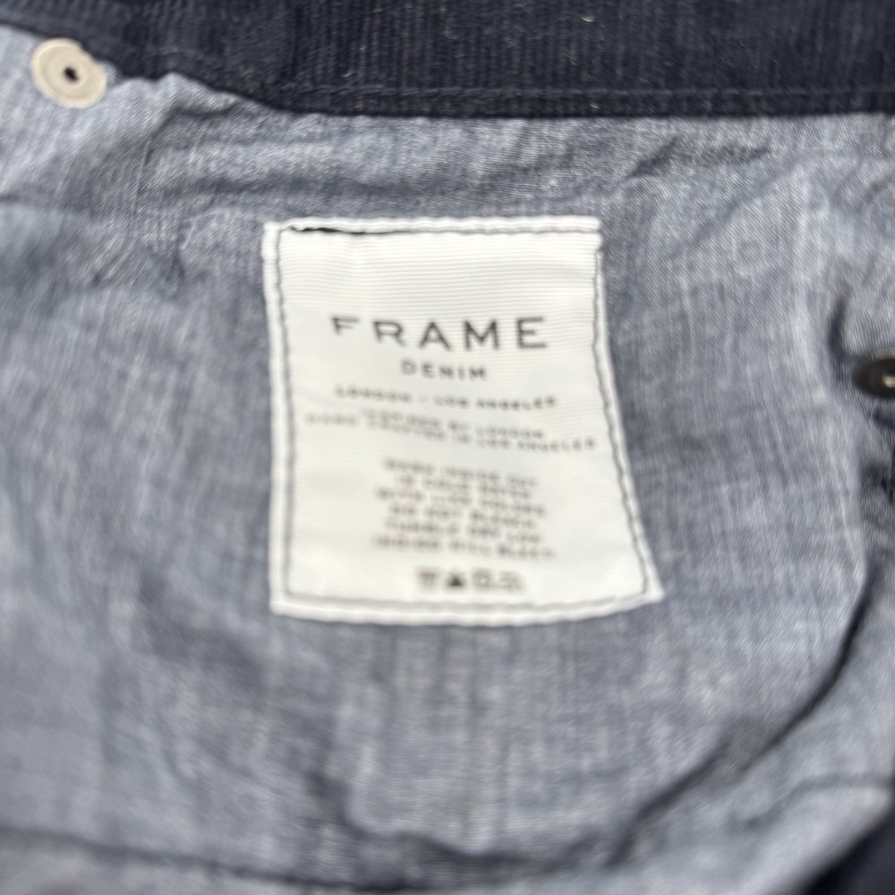 FRAME L'Homme Straight Corduroy Pants Mens 33 Navy Blue Stretch Luxury Designer - Picture 9 of 12